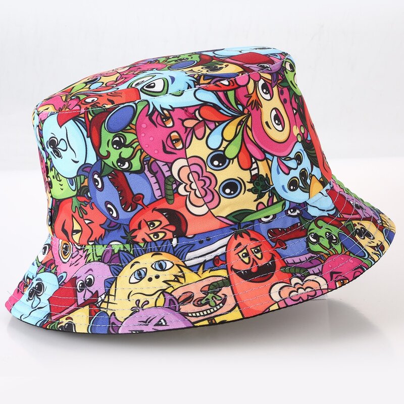 

Guys Cartoon Graphic Bucket Hat, Multicolor