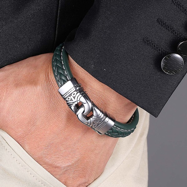 

Men Braided Bracelet, Green