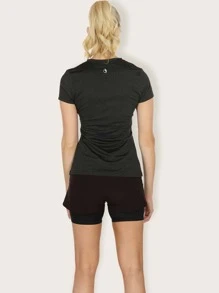 3 Piezas Camiseta Deportiva De Manga Corta Con Cuello En V - Multicolor - Ver 2