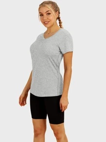 3 Piezas Camiseta Deportiva De Manga Corta Con Cuello En V - Multicolor - Ver 4