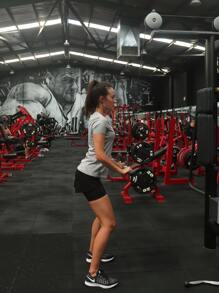 3 Piezas Camiseta Deportiva De Manga Corta Con Cuello En V - Multicolor - Ver 6