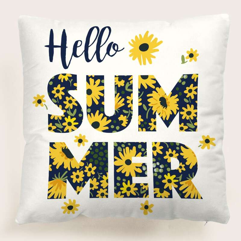 

Slogan Graphic Cushion Cover Without Filler, Multicolor