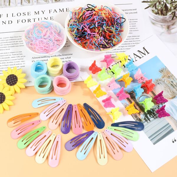 

1090pcs Toddler Girls Hair Accessory Set, Multicolor