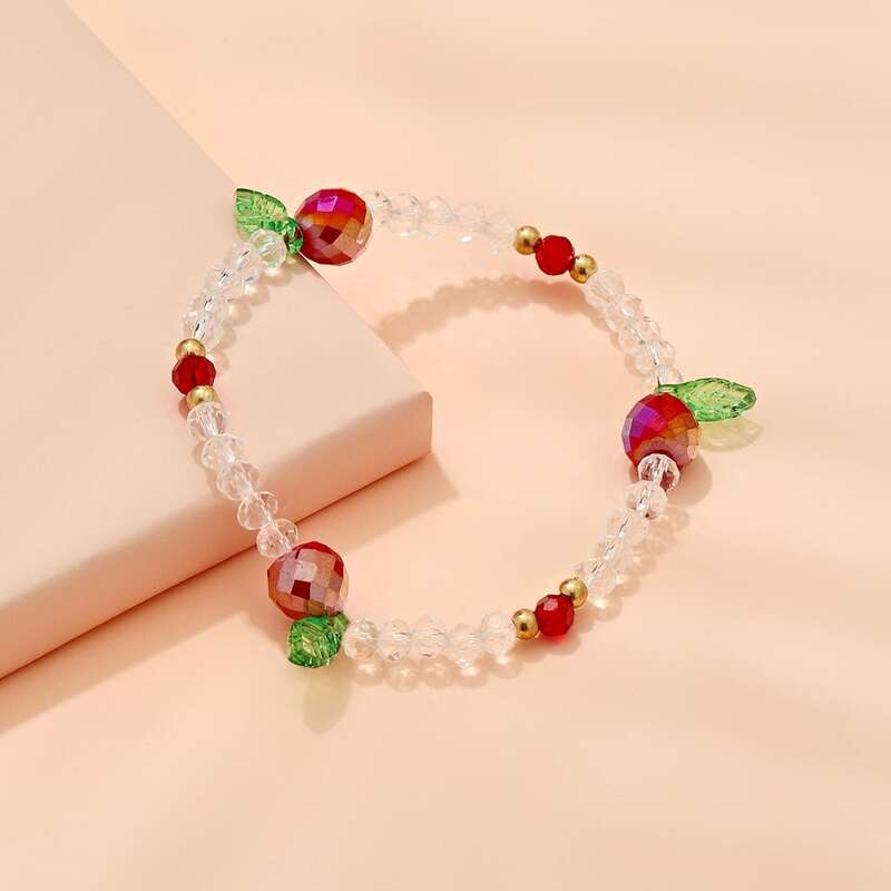 

Apple Detail Crystal Bracelet, Multicolor