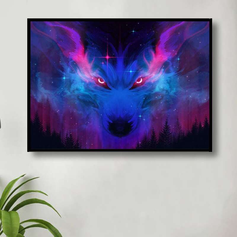 

Wolf & Galaxy Pattern Diamond Painting Without Frame, Multicolor