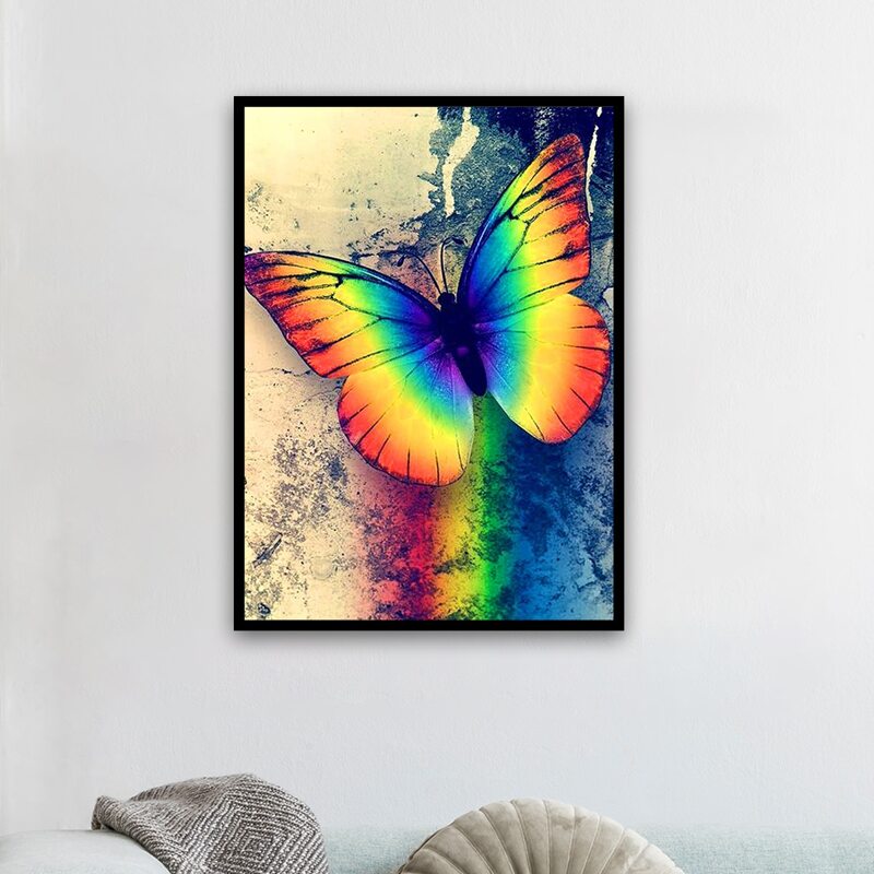 

Butterfly Print Diamond Painting Without Frame, Multicolor