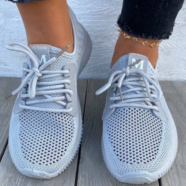 

Minimalist Lace Up Front Sneakers, Grey