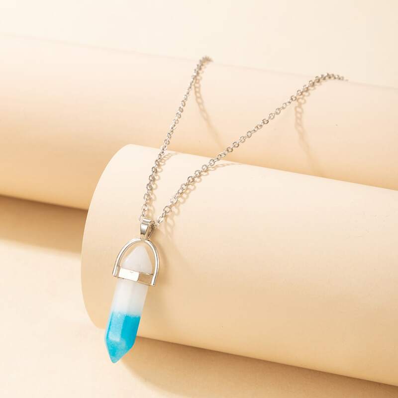 Stone Charm Necklace, Multicolor