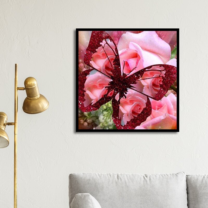 

Butterfly Print Diamond Painting Without Frame, Multicolor