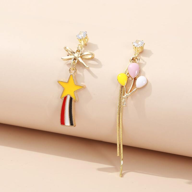 

Star & Bow Drop Earrings, Multicolor