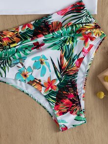 Bikini Floral y Tropical con Acolchado Levantacola - Blanco - Ver 4