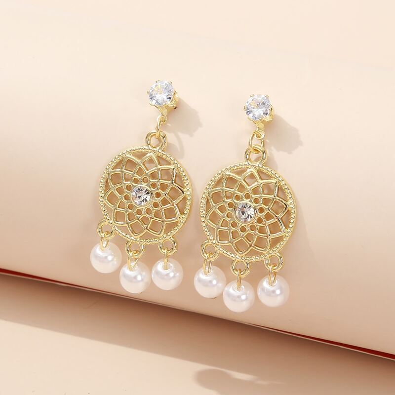 

Faux Pearl Tassel Drop Earrings, Gold