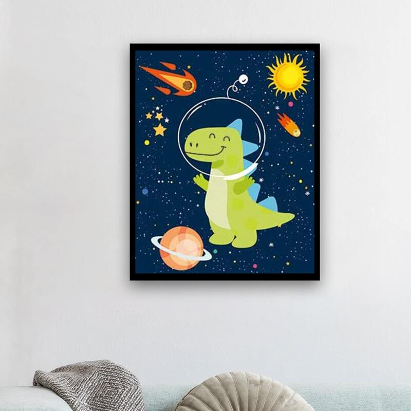 

Cartoon Dinosaur Print Diamond Painting Without Frame, Multicolor