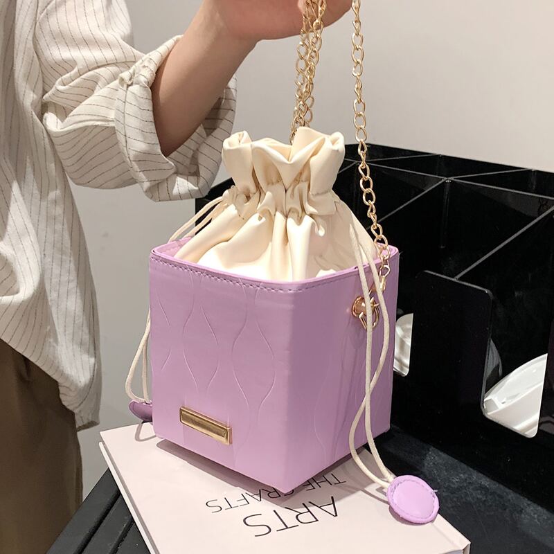 

Drawstring Bucket Bag, Purple