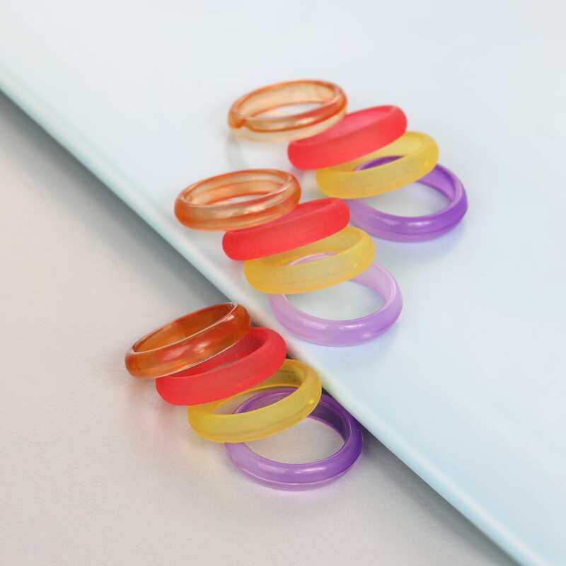 

12pcs Minimalist Ring, Multicolor