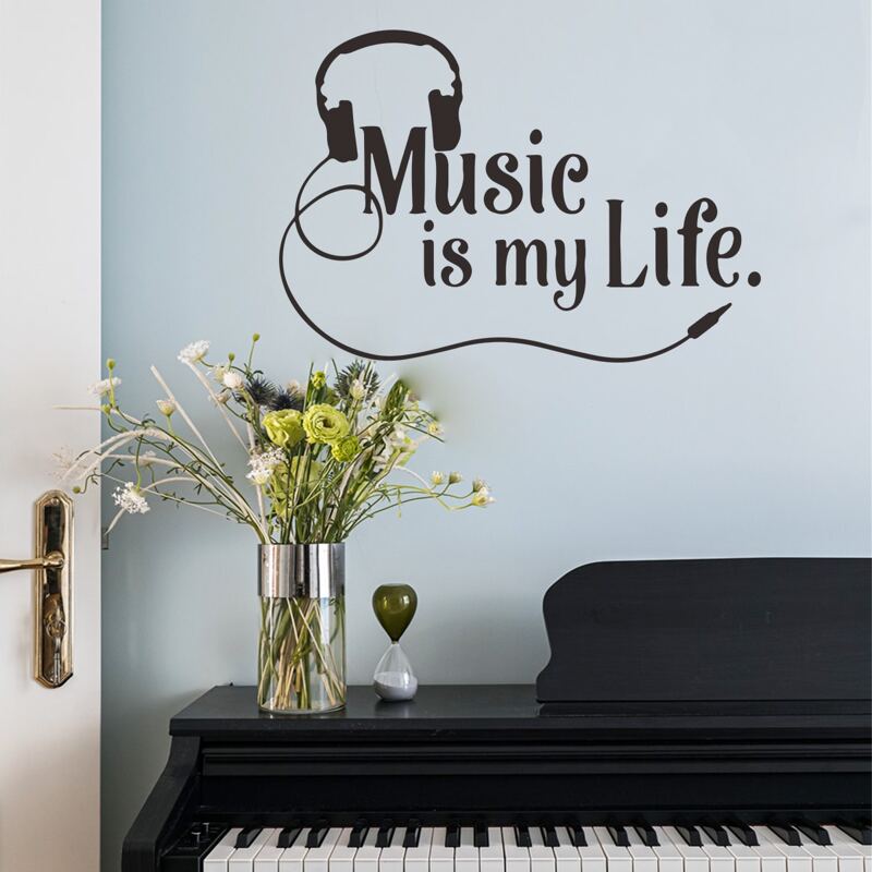 

Slogan Graphic Wall Sticker, Black
