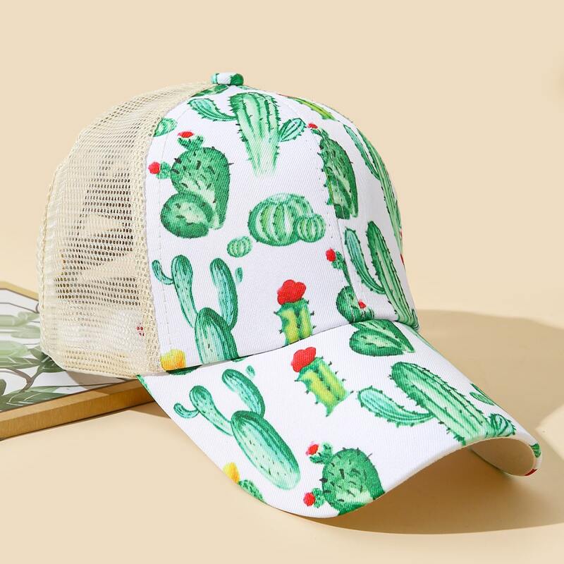 

Cactus Graphic Baseball Cap, Multicolor
