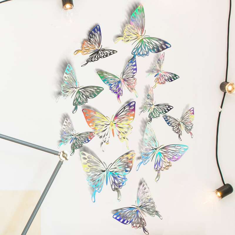 

12pcs 3D Butterfly Sticker, Multicolor