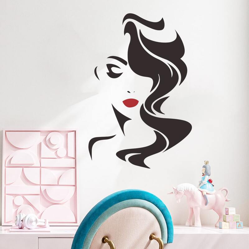 

Girl Print Wall Sticker, Black