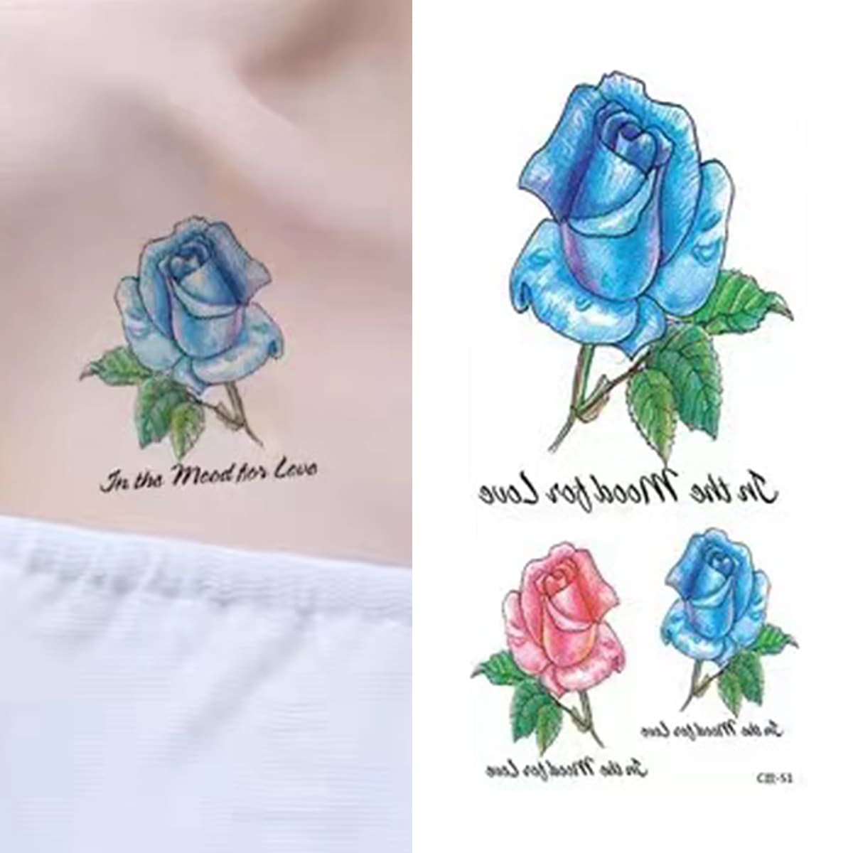 

1sheet Floral Pattern Tattoo Sticker, Multicolor