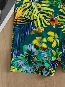 Tropical Ring Linked Halter One Piece Swimsuit - Multicolor - View 5