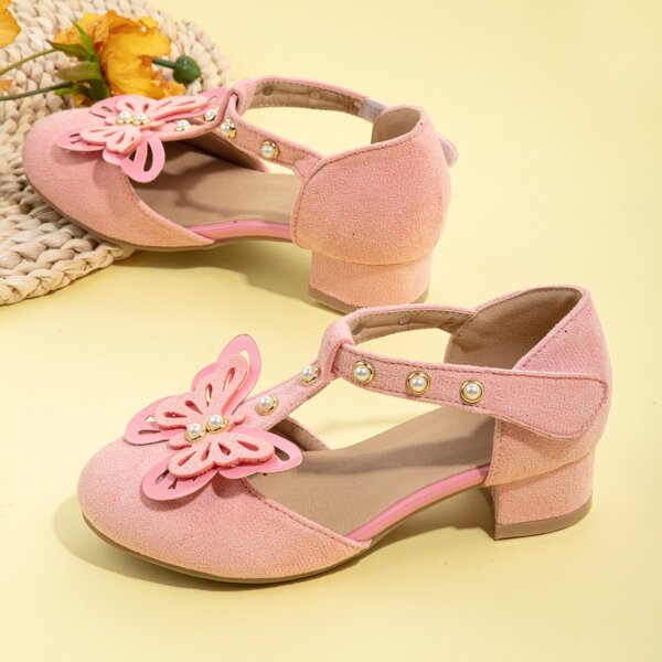 

Girls Faux Pearl Decor Applique Flats, Pink