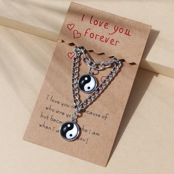 

2pcs Yin & Yang Charm Bracelet, Silver