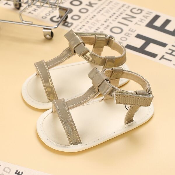 

Baby Girls Bow Decor Strappy Sandals, Gold