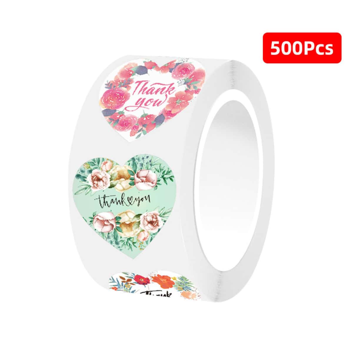 

500pcs Heart Shaped Sticker, Multicolor