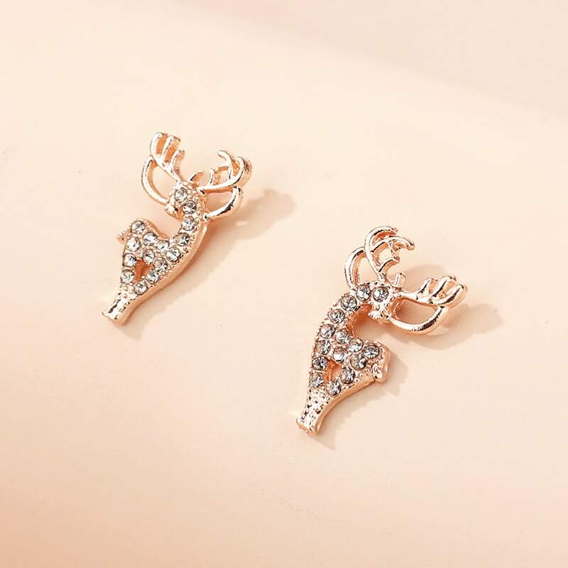 

Rhinestone Stud Earrings, Rose gold