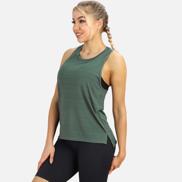 

Solid Racerback Sports Top, Army green