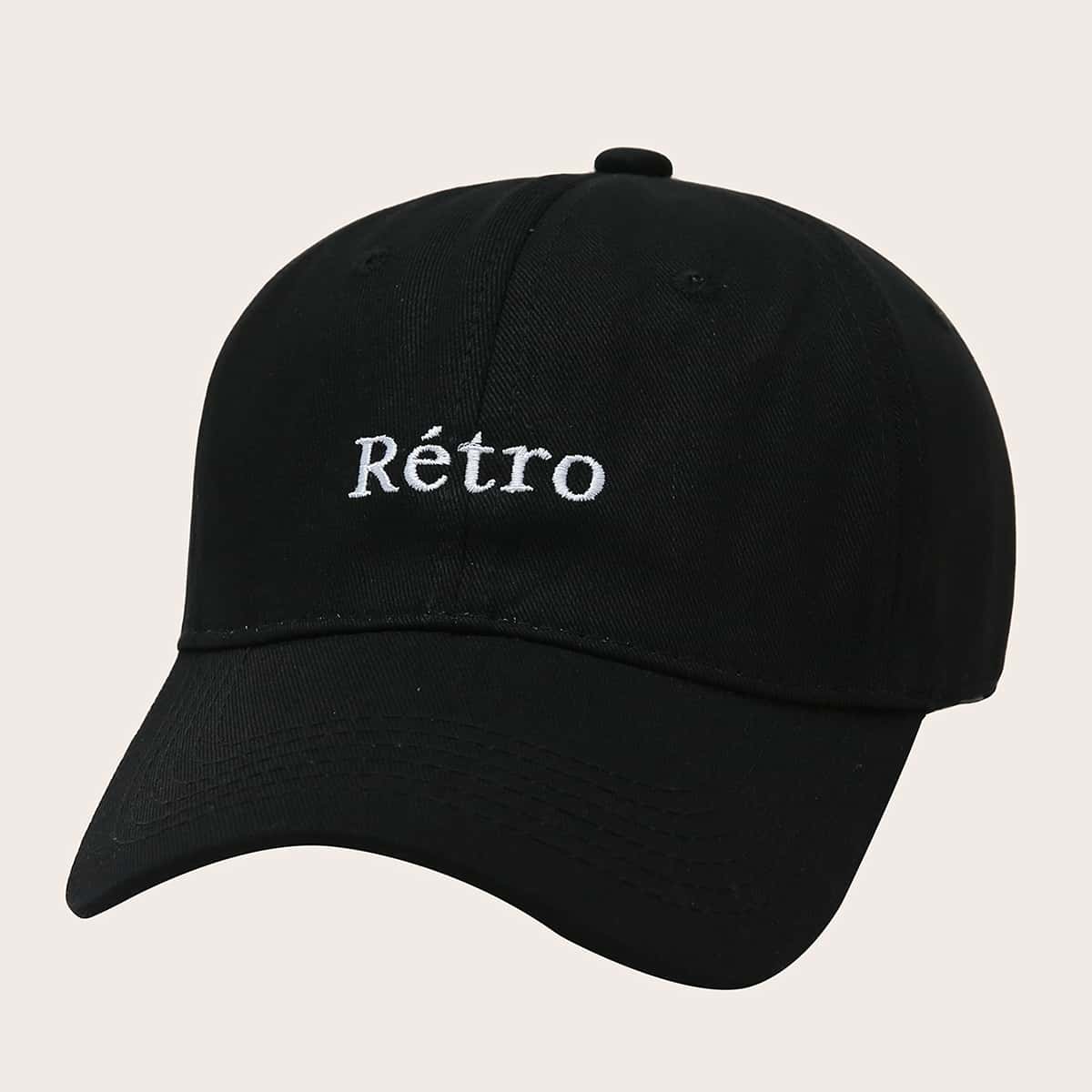 

Guys Letter Embroidered Baseball Cap, Black