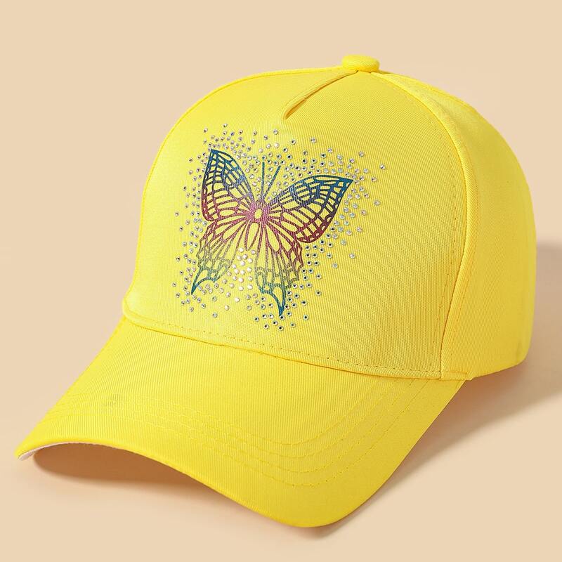 

Butterfly Graphic Baseball Cap, Yellow
