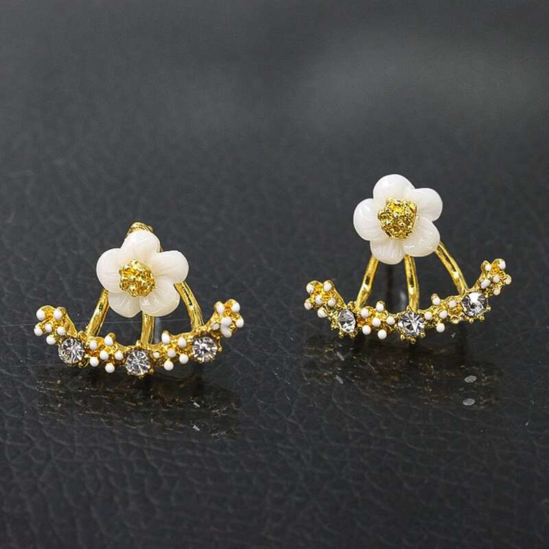 

Flower Earring Jackets, Gold