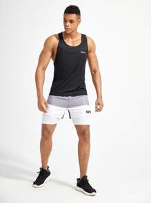 Manfinity Running Men Letter Graphic Sports Tank Top Tank Top Pack - Black - View 3