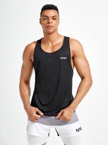 Manfinity Running Men Letter Graphic Sports Tank Top Tank Top Pack - Black - View 4
