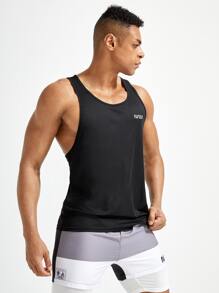 Manfinity Running Men Letter Graphic Sports Tank Top Tank Top Pack - Black - View 5