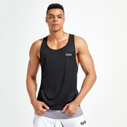 Men Letter Graphic Sports Tank Top