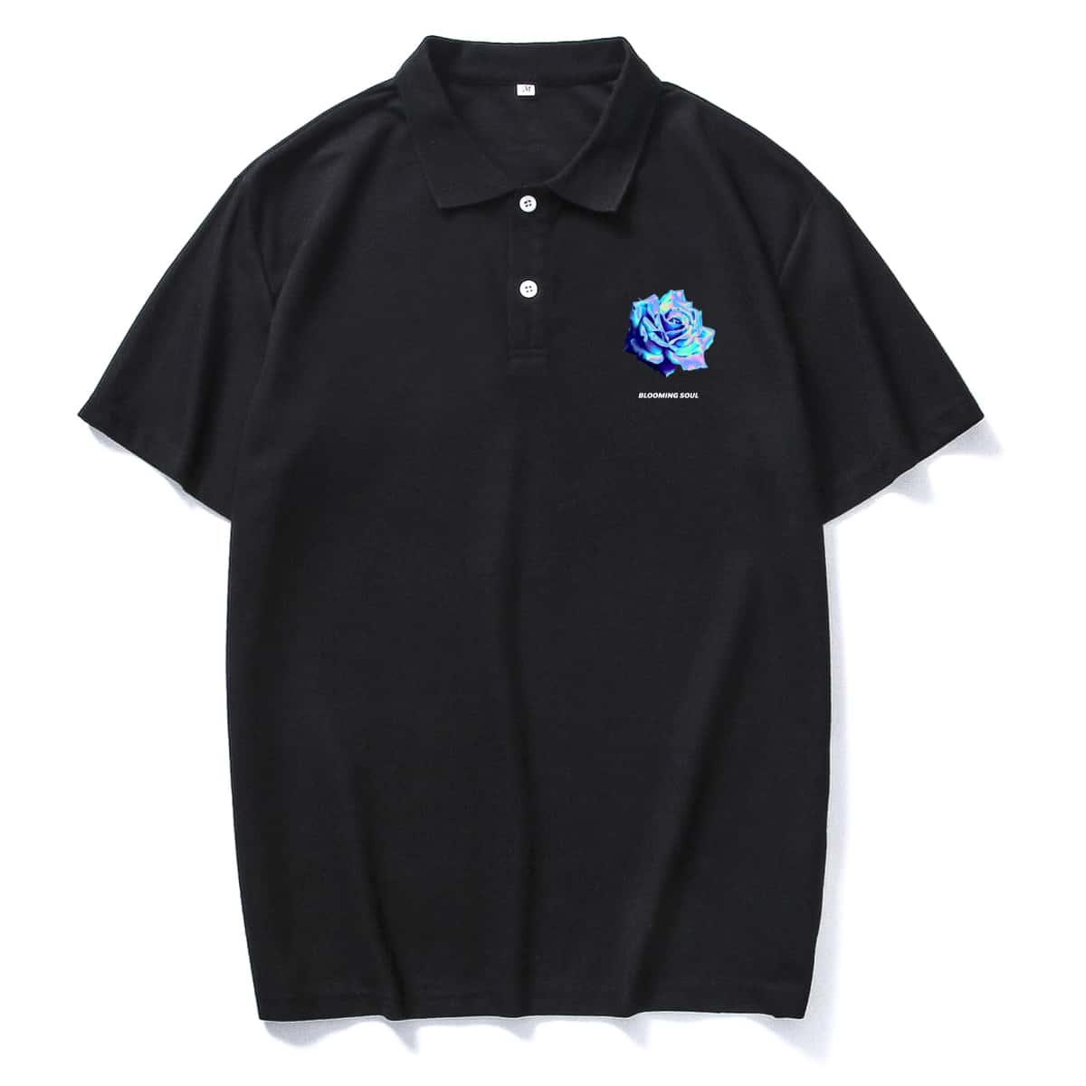 

Guys Letter Floral Graphic Polo Shirt, Black