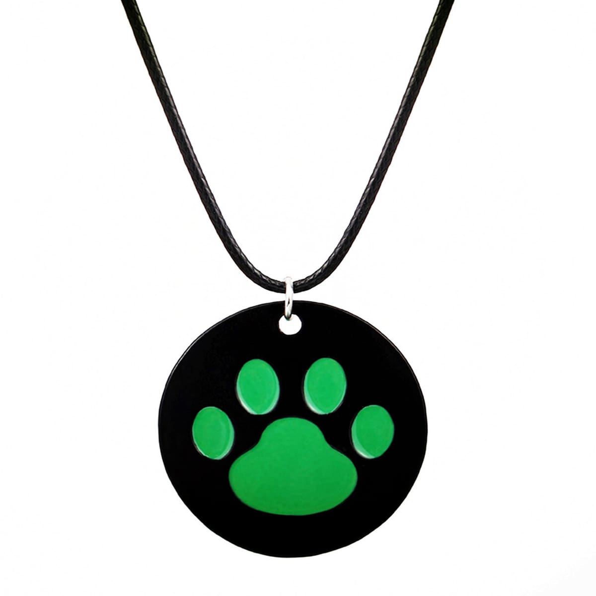 

Paw Print Pendant Necklace, Black