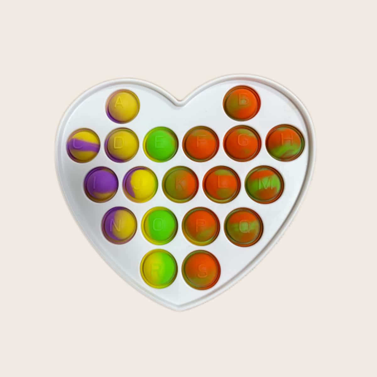 

1pc Heart Shaped Random Color Push Pop Bubble, Multicolor