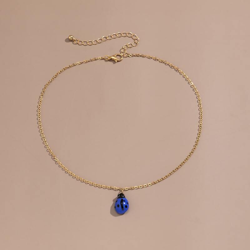 

Ladybug Pendant Necklace, Royal blue