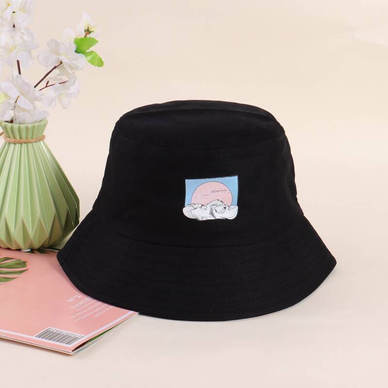 Graphic Bucket Hat, Black