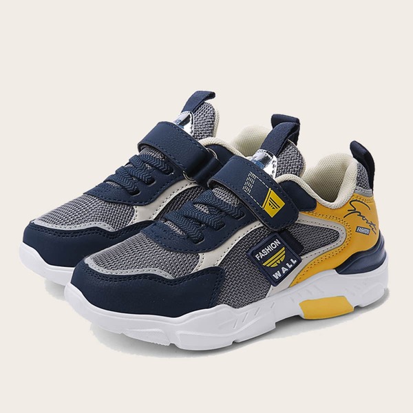 

Boys Letter Graphic Velcro Strap Sneakers, Navy blue