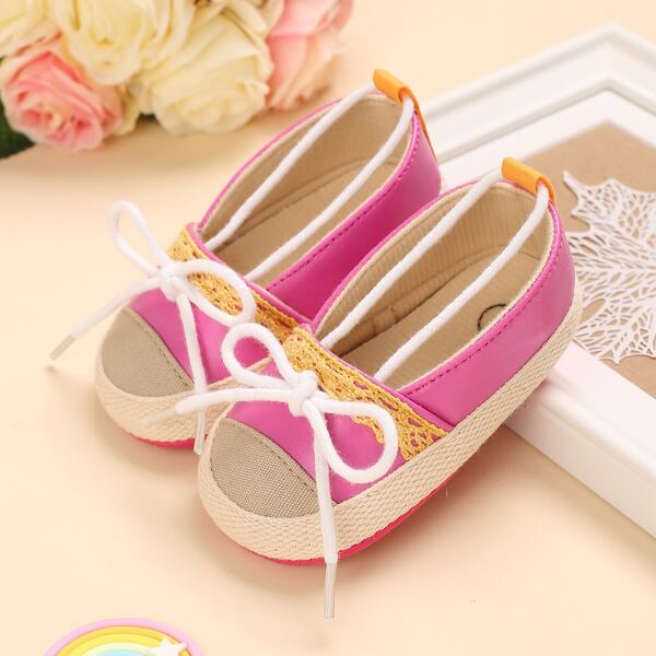 

Baby Girls Bow Decor Slip-On Flats, Hot pink