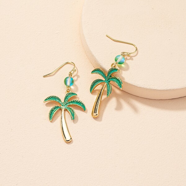 

Coconut Tree Design Earrings, Green