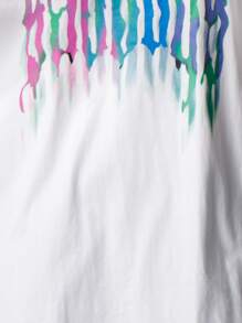 男士落肩字母圖案T恤 - 白色 - 查看 3