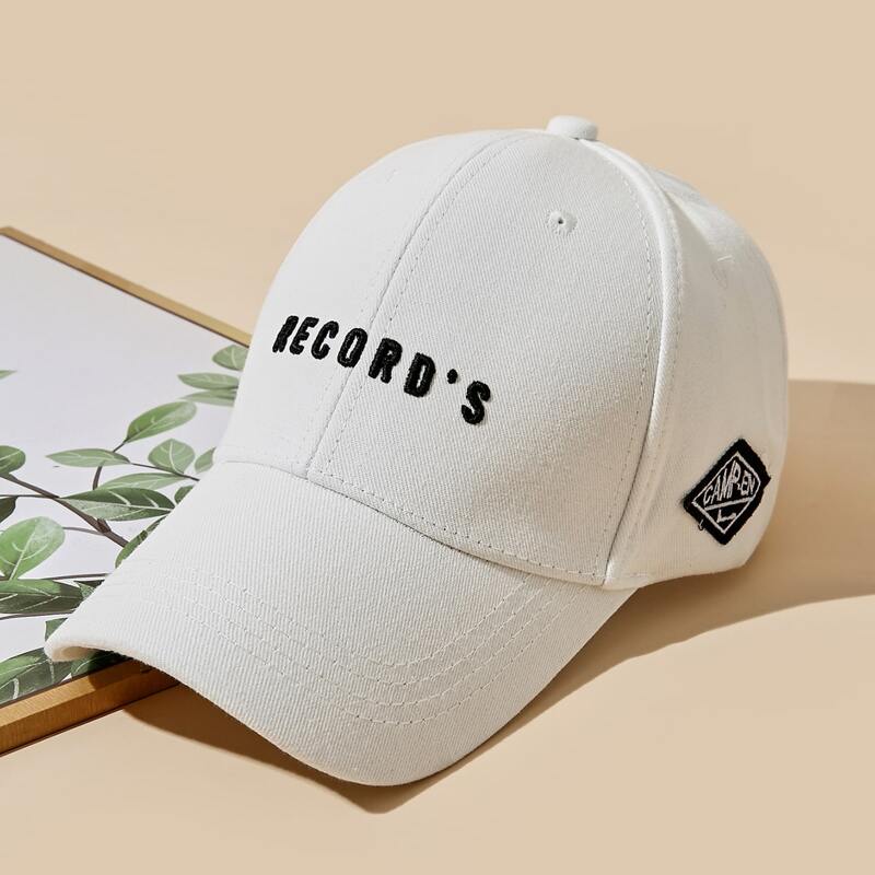 

Letter Embroidery Baseball Cap, White