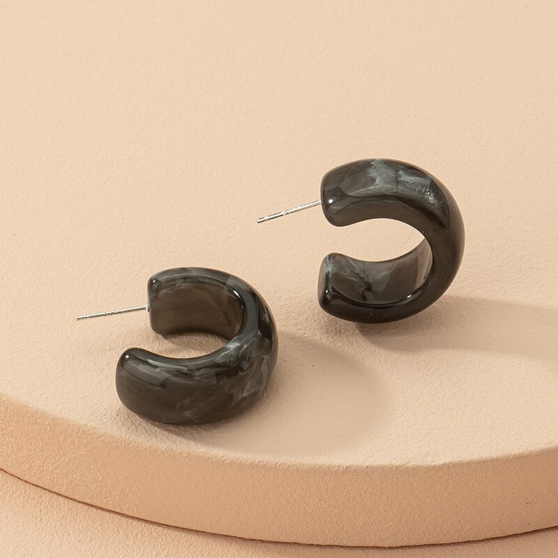 

Open Hoop Earrings, Dark grey
