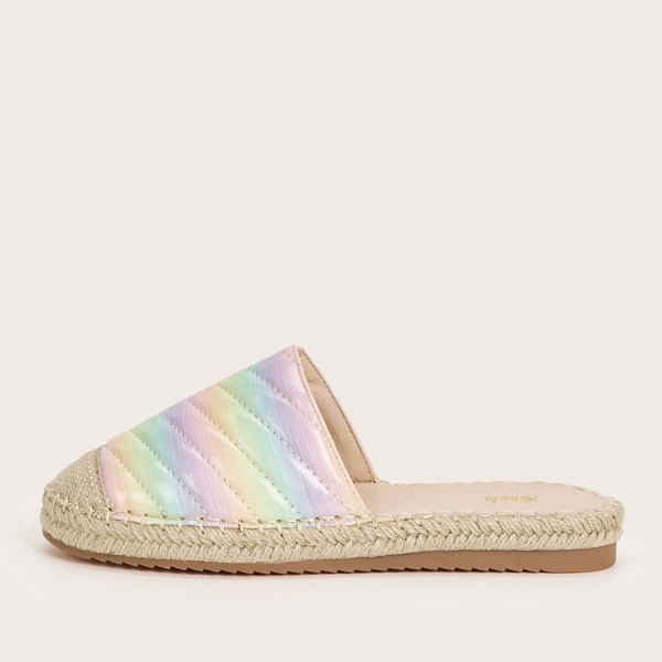 

Ombre Quilted Espadrille Mules, Multicolor